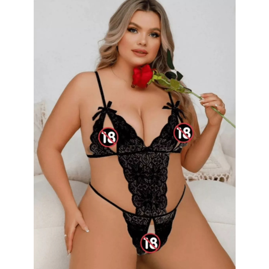 Body Apessadinha Plus Size De Renda Regulável Com Aberturas nas Partes Íntimas Lingerie Sensual Sexy Dia Dos Namorados em Oferta na Shopee