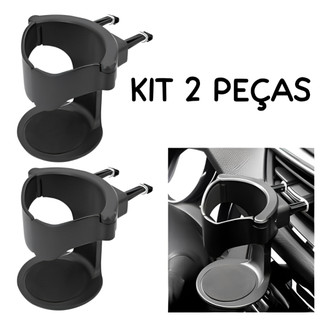 Kit 2 Peças Suporte Para Copo Bebidas Universal Automotivo Carro Ajustável Preto