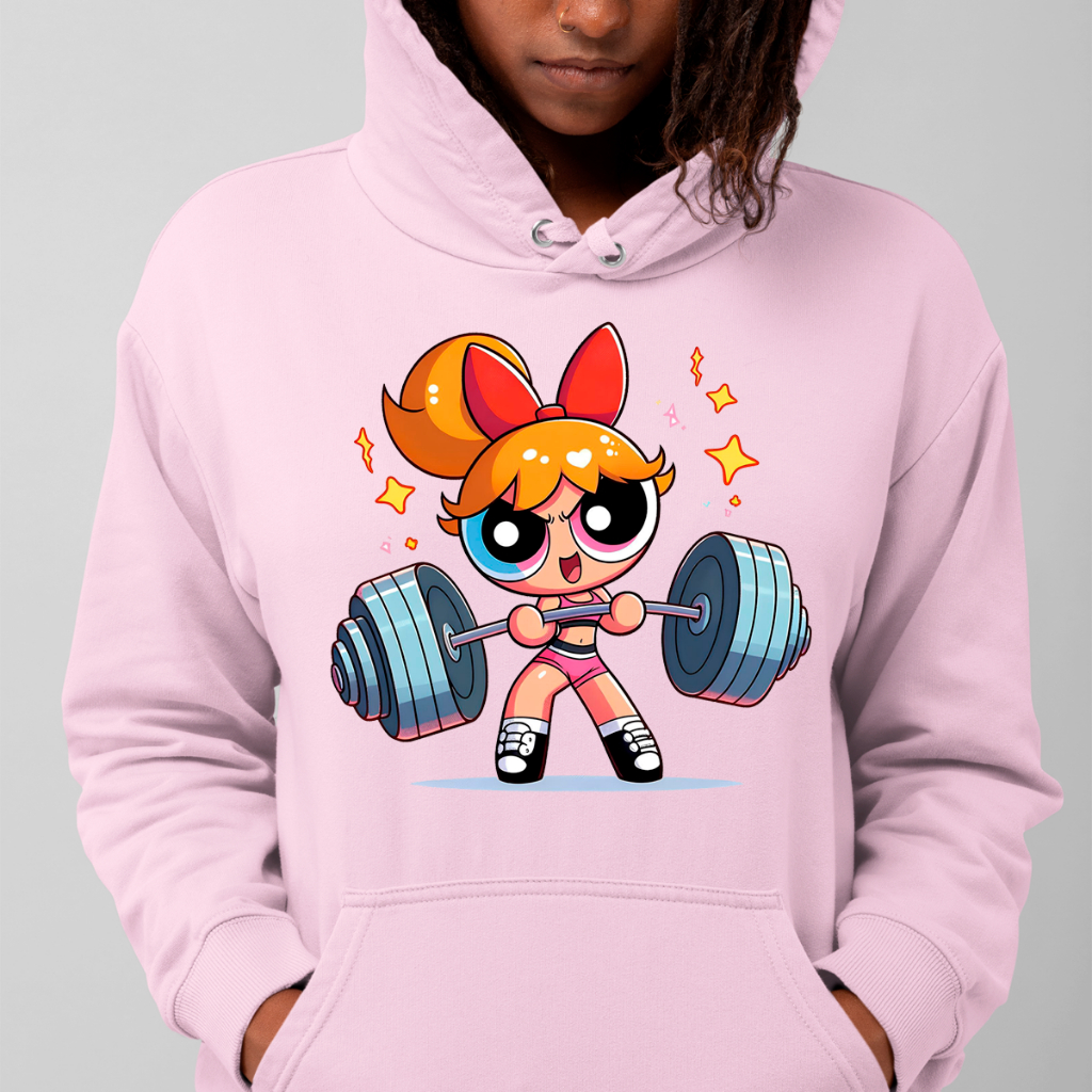 Blusa De Moletom Feminino Estampado Lindinha Super Poderosas Focada Academia Agasalho Quentinho MFM04