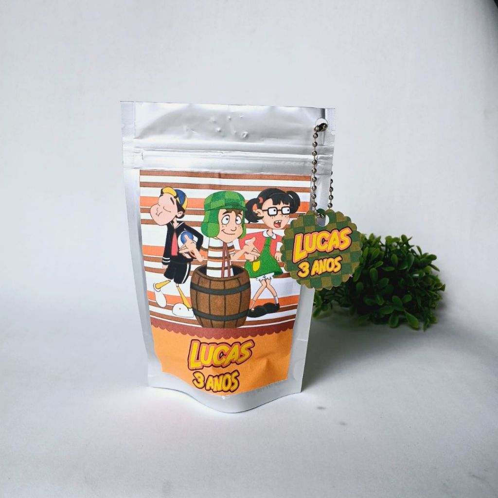 Saquinho Personalizado Metalizado Chaves zip lock - Lembrancinha festa Infantil - decoração