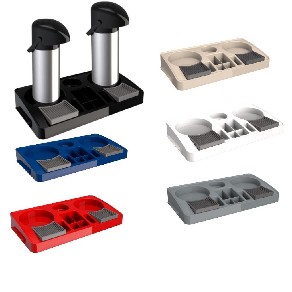 Kit 2 Garrafa Térmica Verona 1 L Inox + 1 Bandeja Organizadora Servire 2 Unitermi