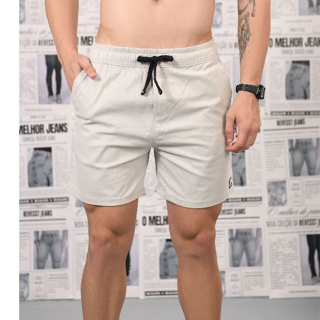 Short Mauricinho Sarja Com Lycra, Detalhe De Cós De Elastico Color, Revesst Jeans. em Oferta na Shopee