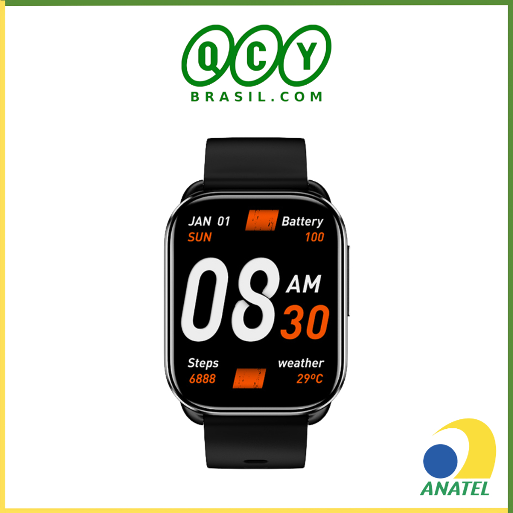 Smartwatch QCY GS S6 Bluetooth, Esportivo Corrida Ciclismo, Monitoramento Cardiaco e Saúde - Mobile & Gadgets