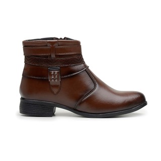 Bota Coturno Feminino Café R.A Cano Médio Super Leve na Promoção