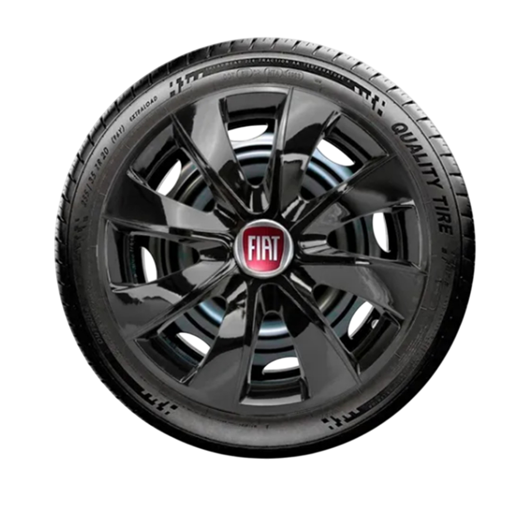 Calota Esportiva Aro 14 Prime Preta Fiat Novo Uno Fire Way