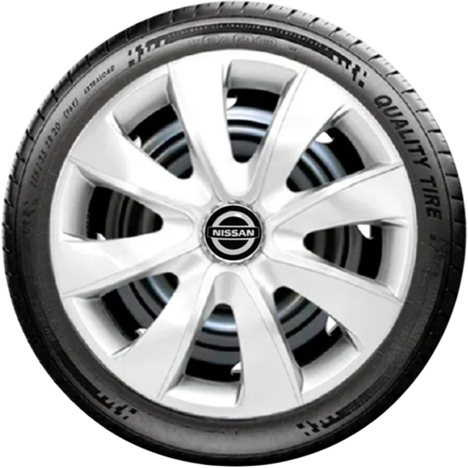 Jogo 4 Calotas Esportiva Prime Prata Aro 14 Nissan Tiida March Versa Sentra 2008 até 2016