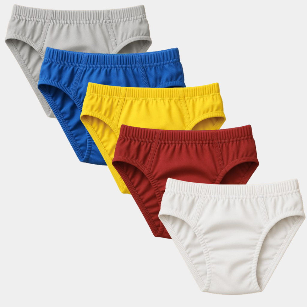 5 Cuecas Infantil Slip Kit Tradicional Microfibra P ao XGG Cores Variadas
