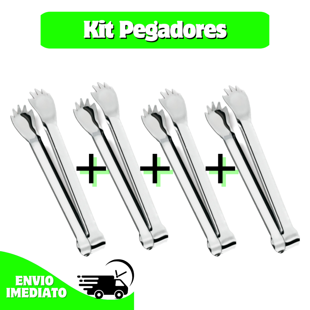 Kit com 4 Pegador De Gelo Frutas Alimentos Inox Bar Drinks em Oferta na Shopee