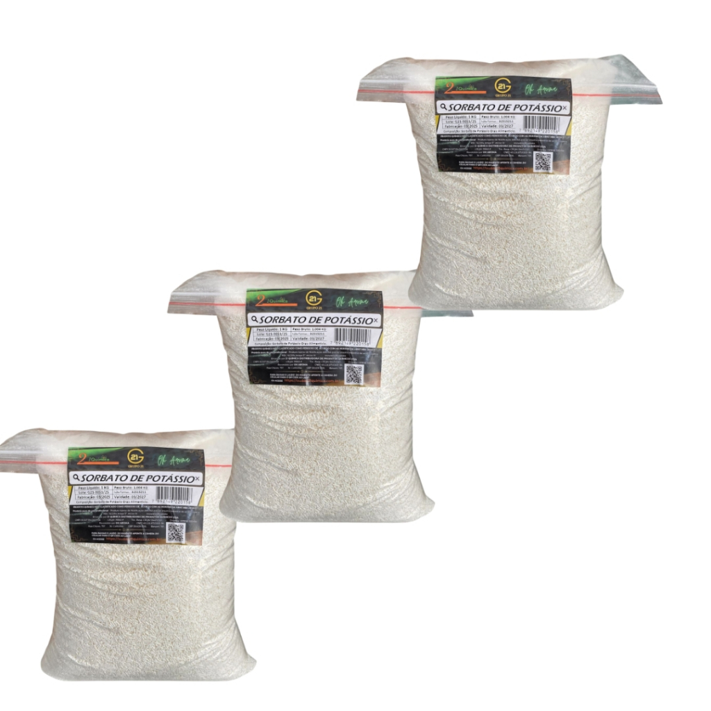 Conservante Sorbato De Potássio Alimentício 3kg 21 Química em Oferta na Shopee