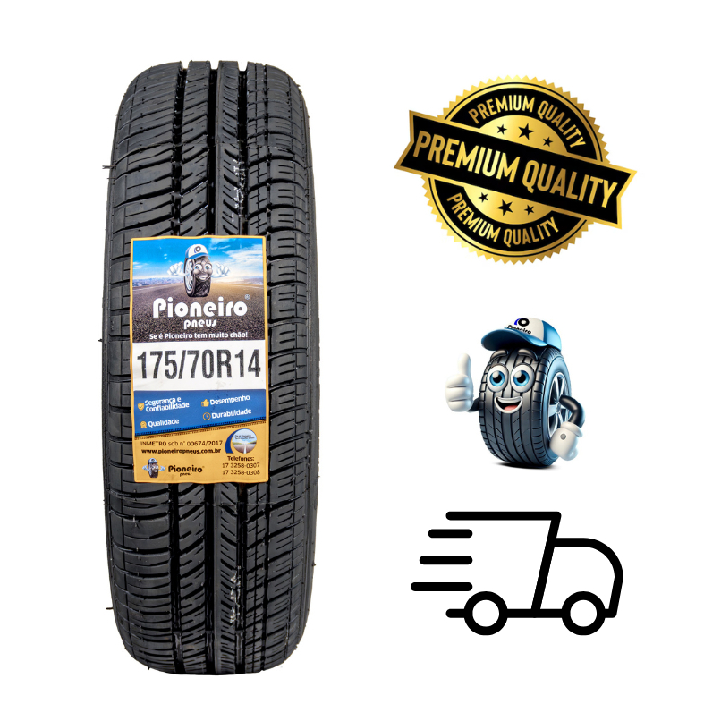 Pneu Aro 14 175/70 R 14 - Inmetro -Remold Pioneiro