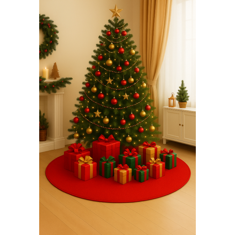 Tapete Pelúcia Base de Arvore de Natal Sala Quarto 1,10m X 1,10m Varias Cores Oferta