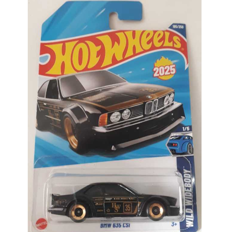 BMW 635 CSI - 2025 - Preto/Dourado - 1/64 - Hot Wheels - Mattel - Lote H - Miniatura
