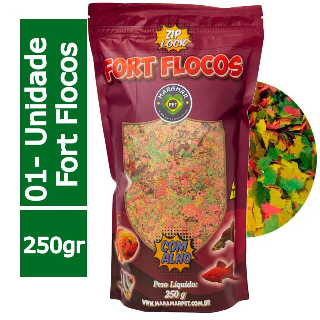 Ração Maramar Fort Flocos P/ Peixes Ornamentais em Flocos 250g Maramar