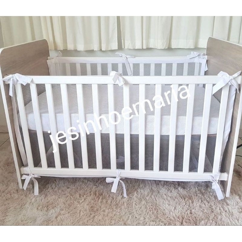 Tela protetora respiravel,anti insetos,cobre a grade toda, menino, menina maternidade,para seu kit berço