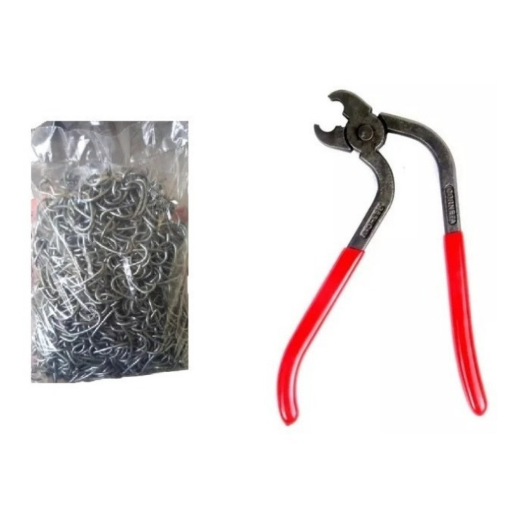 Alicate P Estofador Grampo U Tapeceiro Corneta C/ 1kg Grampo