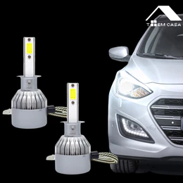 Par Lâmpadas C6 Farol LED para Carro 6000K Super Branca H1 H3 H4 H7 H11 H13 HB3 HB4