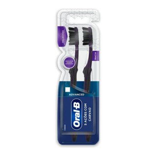 Escova Dental Oral-B 5 Ações Carvão com 2 Unidades em Oferta na Shopee