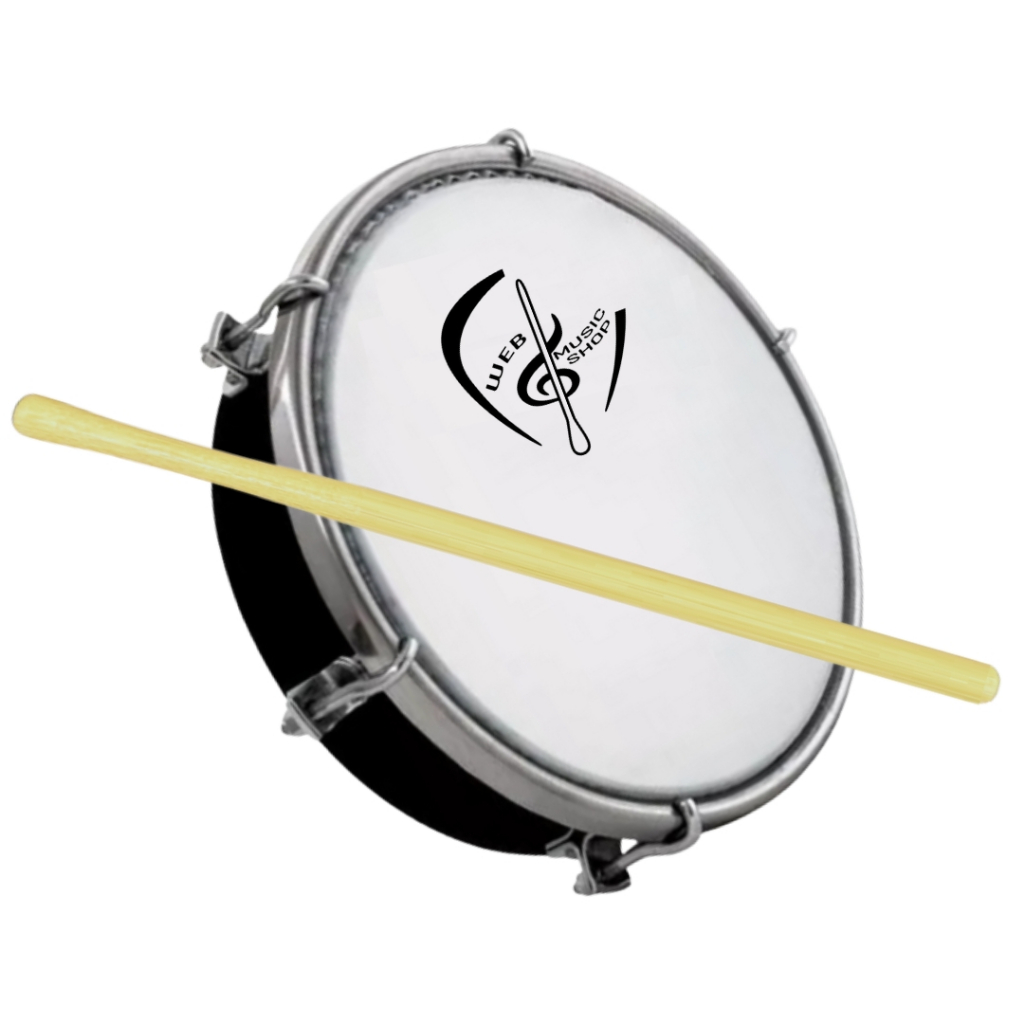 Tamborim 6 Pol. Abs Pele Leitosa C/ Baqueta Madeira e Chave de Afinação - Web Music Shop