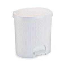 Lixeira Cesto Rattan com Pedal  6 Litros - Nitron  Banheiro Escritório Cozinha Quarto