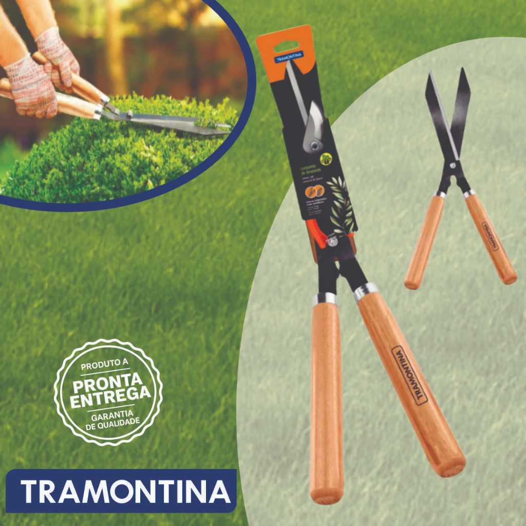 Tesoura para Cerca-Viva Grama 12 polegadas Tramontina com Lâmina Metálica e Cabo de Madeira em Oferta na Shopee