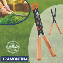 Tesoura para Cerca-Viva Grama 12 polegadas Tramontina com Lâmina Metálica e Cabo de Madeira