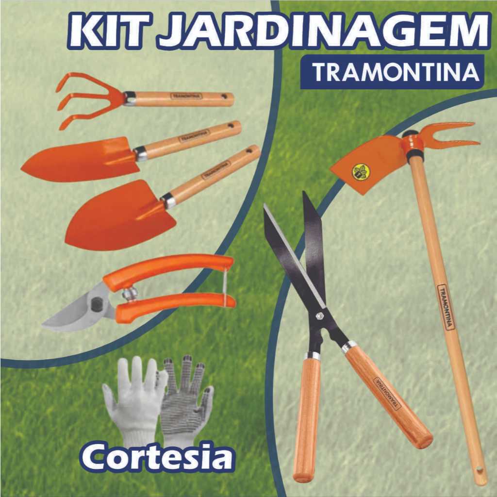 Conjunto Jardinagem Tramontina Com Pazinhas + Sacho + Tesouras de Poda em Oferta na Shopee