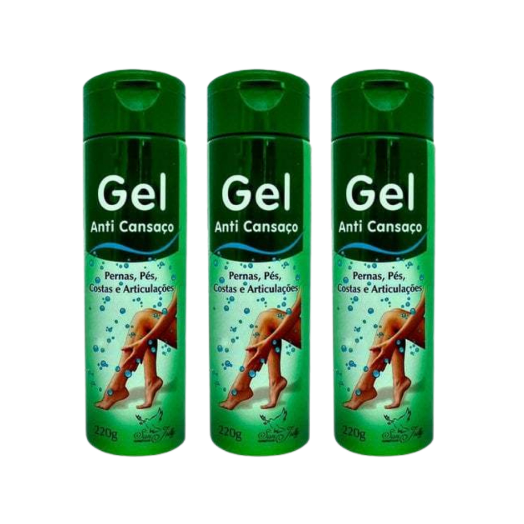 Kit 2 ou 3 Géis Massageadores Anti Cansaço San Jully 220g | Arnica, Alecrim e Óleo de Copaíba