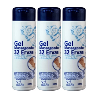 Kit 2 ou 3 Géis Massageadores 32 Ervas San Jully 220g | Alívio Muscular, Relaxamento e Refrescância em Oferta na Shopee