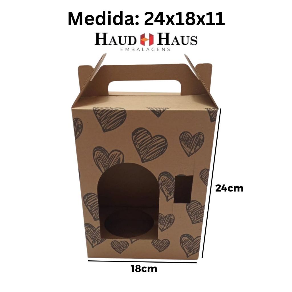 "Kit com 10 Caixas de Presente  Pardas p/ Cuia - c/ coração - Elegância e Encanto em Cada Detalhe em Oferta na Shopee