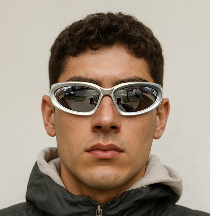 Óculos de Sol Unissex Y2K Hype Espelhado Estilo Esportivo Funk Cria