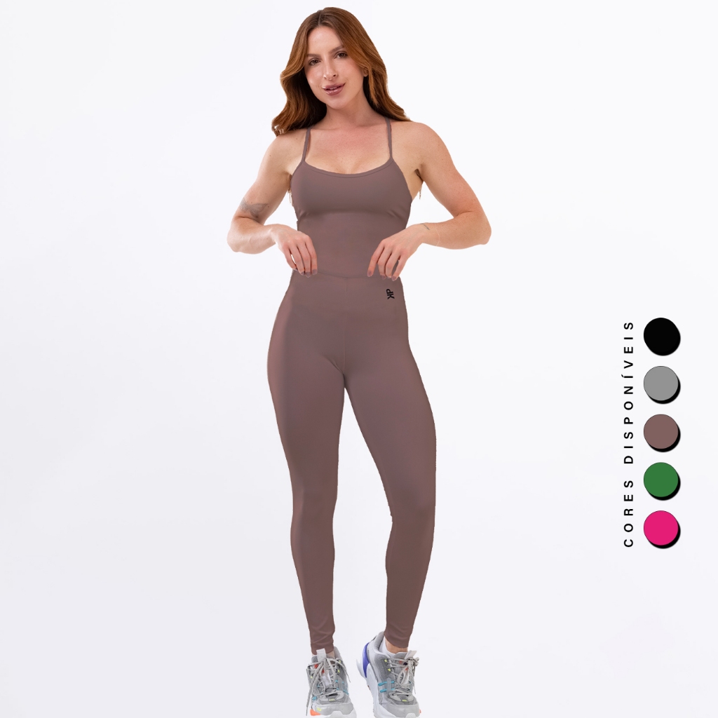 Macacão Academia Fitness Alcinha Slim Blackout Zero Transparência Longo Crossfit Inverno