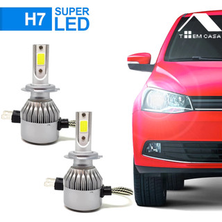 Par Lâmpadas C6 Farol LED para Carro 6000K Super Branca H7