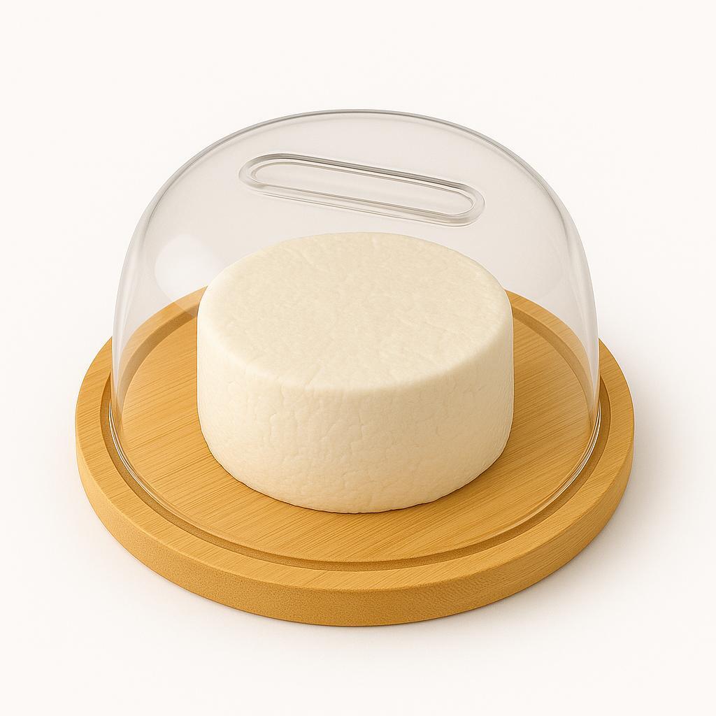 Porta Queijo Queijeira Prato Bambu E Tampa Acrílica Linda em Oferta na Shopee