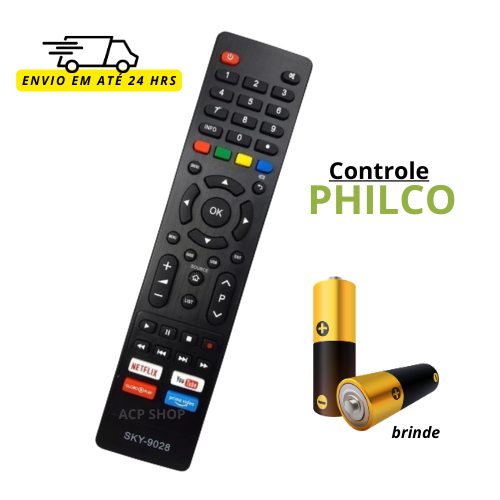 Controle Compatível Philco Smart TV 4K – Compatível 32 a 65 Polegadas | Durável e Pronto Entrega