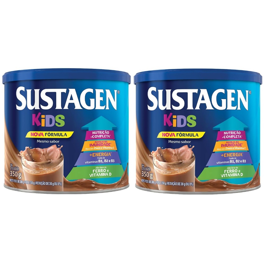 Kit 2 Latas Sustagen Kids Chocolate 350g Cada EQ.1