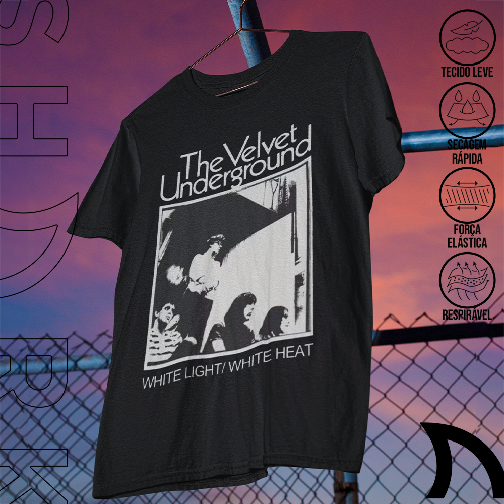 Camiseta Basica e OVERSIZED The Velvet Underground White Light White Heat Album Rock Vintage Unissex