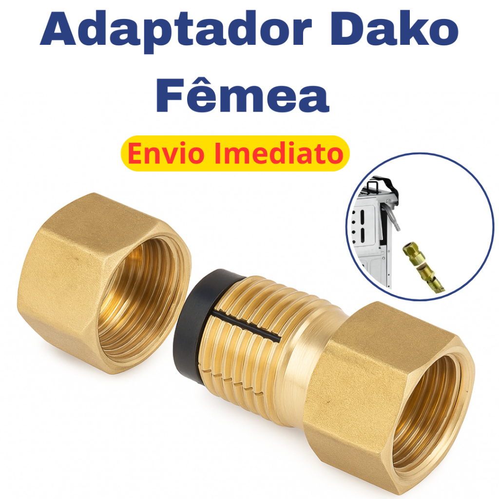 Adaptador Femea Dako Gas Encanado Latão Espigão Fogão Mangueira Flexivel Cobre  cozinha indústrial