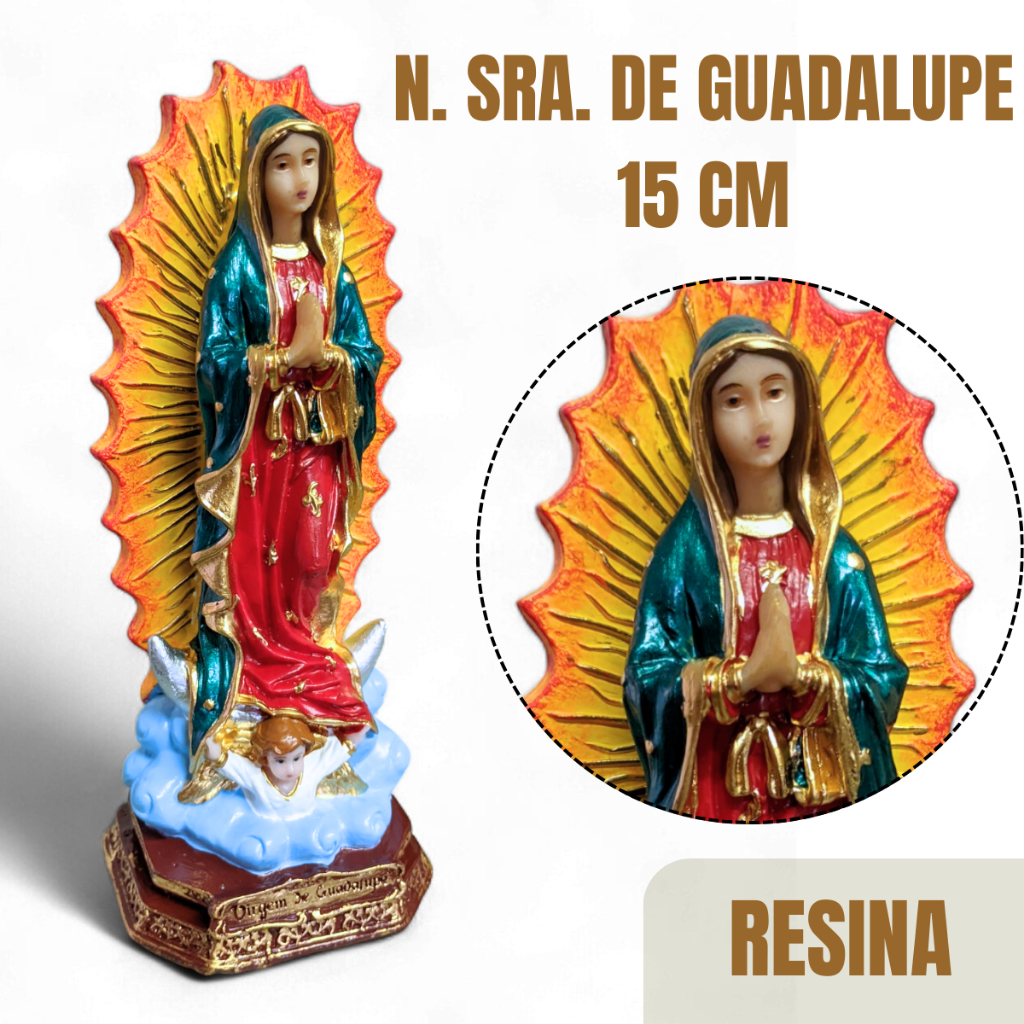 Nossa Senhora de Guadalupe imagem 15 cm Resina - Frei Gilson em Oferta na Shopee