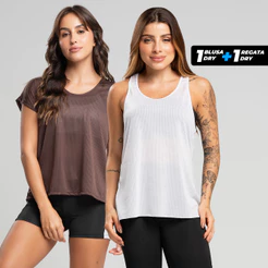 Kit 2 Peças Feminino Fitness Dry - Regata Esportiva + Blusa Dry Fit, Academia, Treino e Conforto