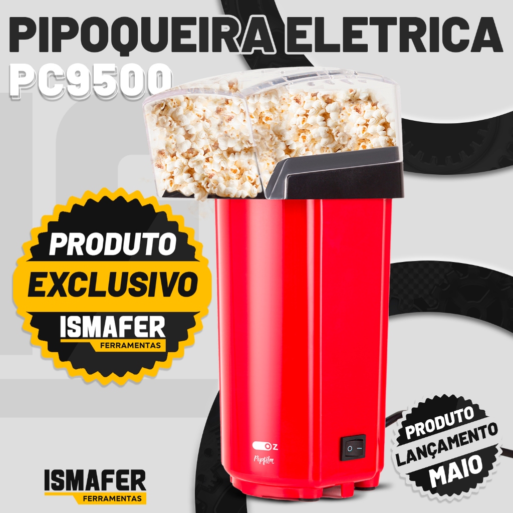 Pipoqueira Elétrica Manteiga Sem Oleo 900w Vermelho