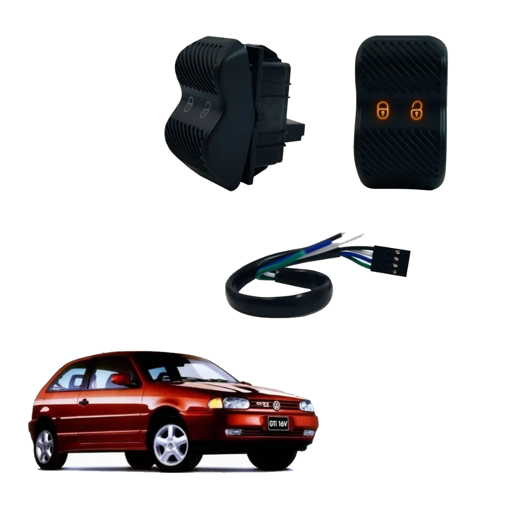 Botao Trava E Destrava Eletrica Gol G2 Bola Com Chicote Led Laranja Verde em Oferta na Shopee