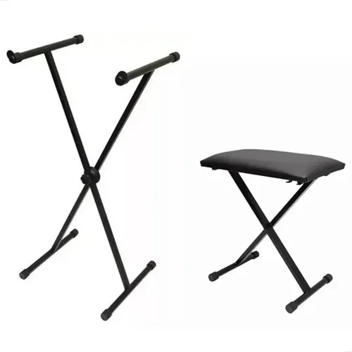 Kit Suporte Para Teclado Musical Em X E Banqueta em Oferta na Shopee