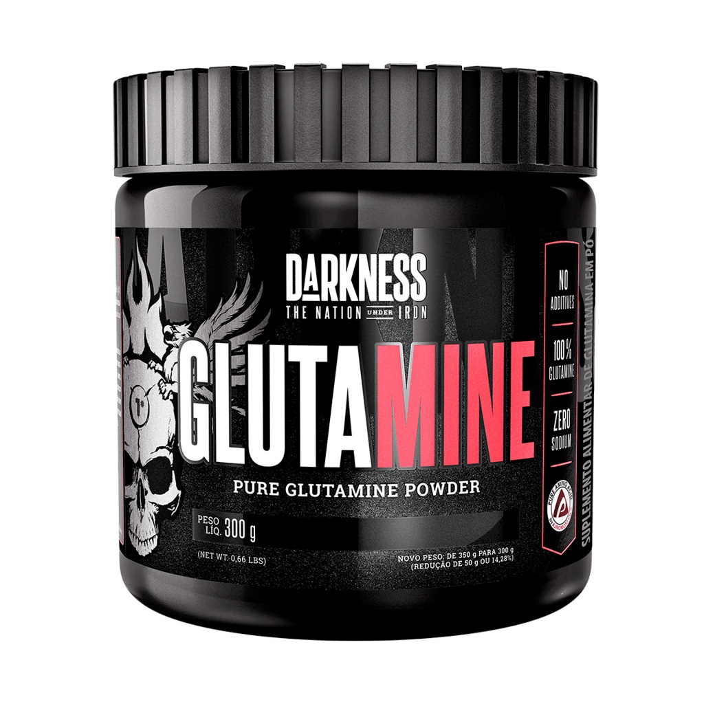 Darkness Glutamine Sabor Neutro Pura Glutamina em Pó Suplemento para Máximo Desempenho e Fortalecimento Muscular - 300g em Oferta na Shopee