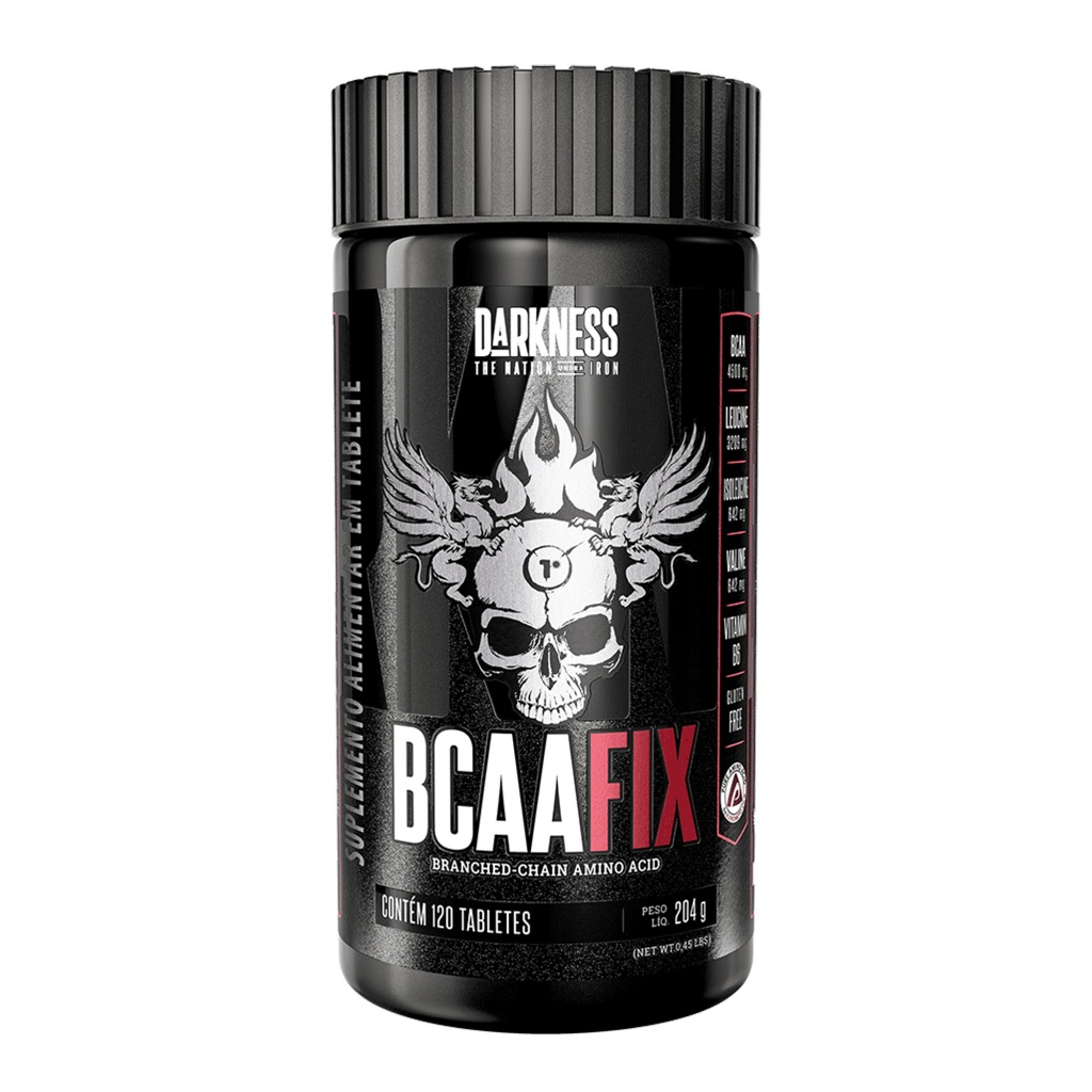 Darkness BCAA Fix 4500mg de Aminoácidos Essenciais por Dose Suporte Nutricional Avançado - 120 Tabletes em Oferta na Shopee