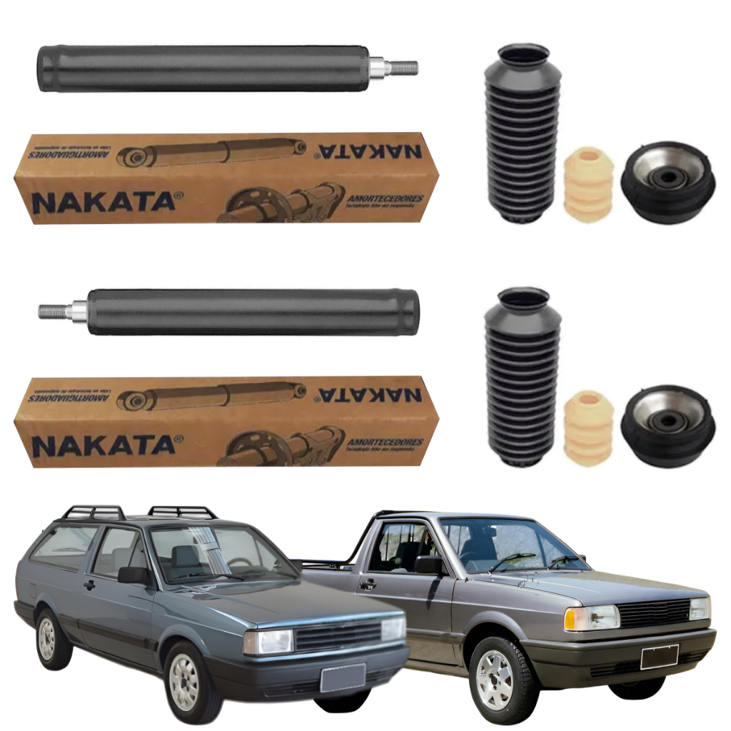 PAR AMORTECEDOR DIANTEIRO PARATI E SAVEIRO QUADRADA DE 1984 A 1996 NAKATA + KIT