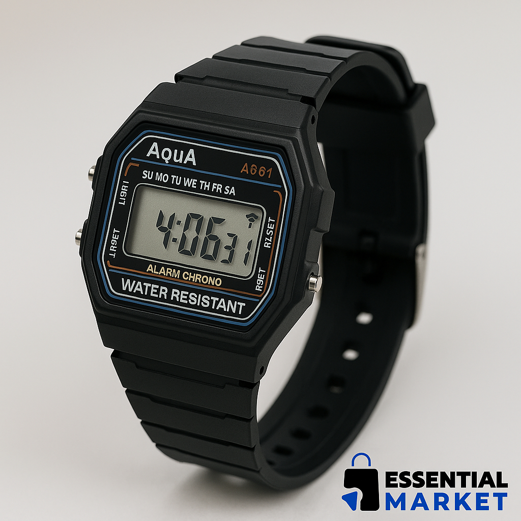 Relógio Digital Masculino Esportivo Aqua AQ-81 + Caixa—Resistente à Água | Retrô, Barato e Funcional em Oferta na Shopee