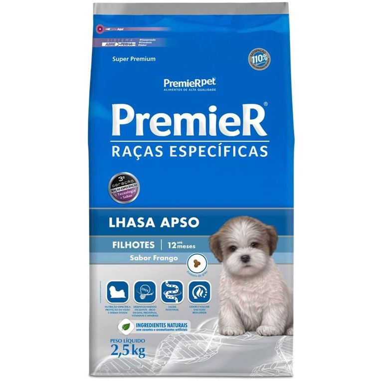 RAÇÃO PREMIER RAÇAS ESPECÍFICAS LHASA APSO FILHOTES FRANGO 2.5KG