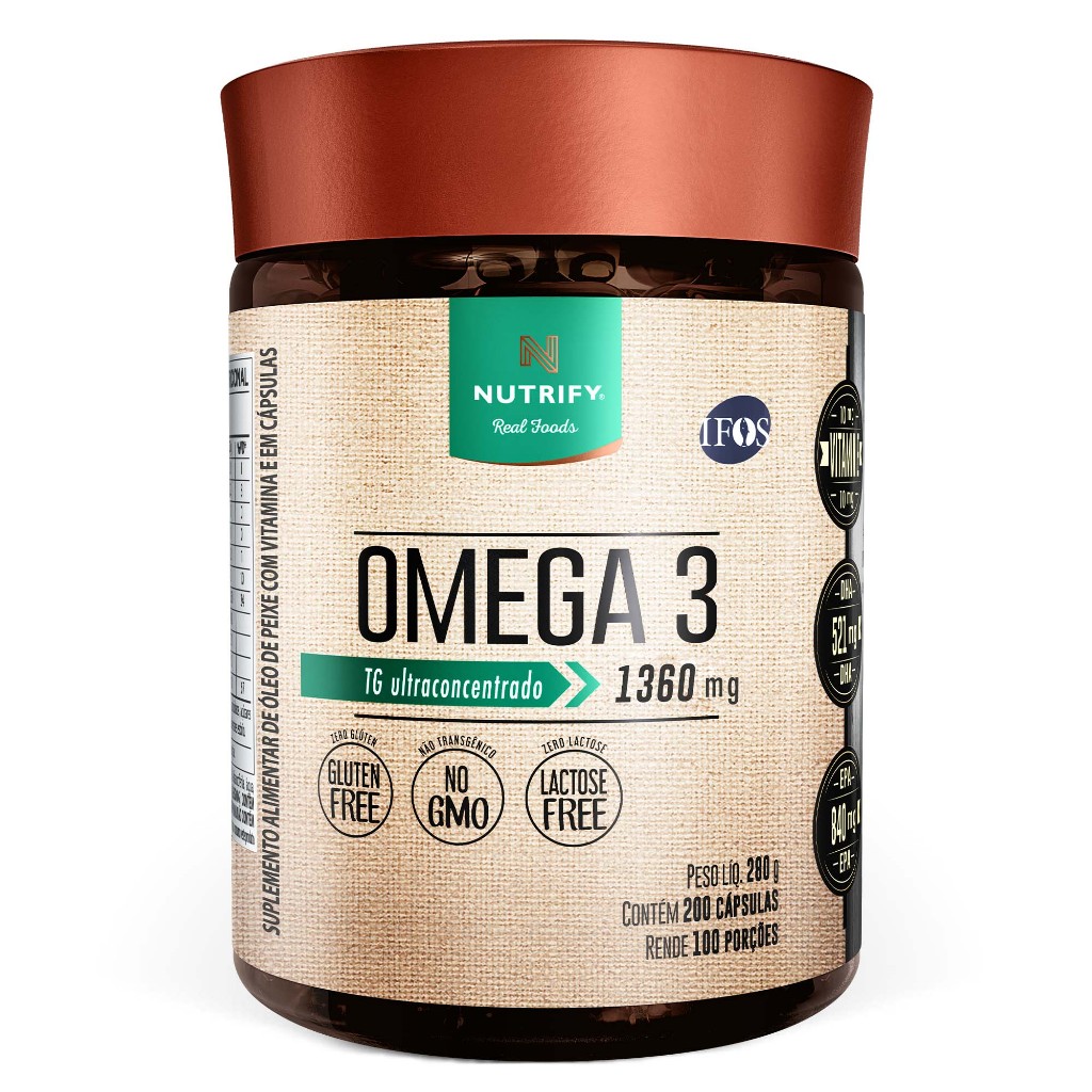 Nutrify - Ômega 3 200 Caps - Qualidade e Alta Potência - Equilíbrio Mental e Cardíaco em Oferta na Shopee