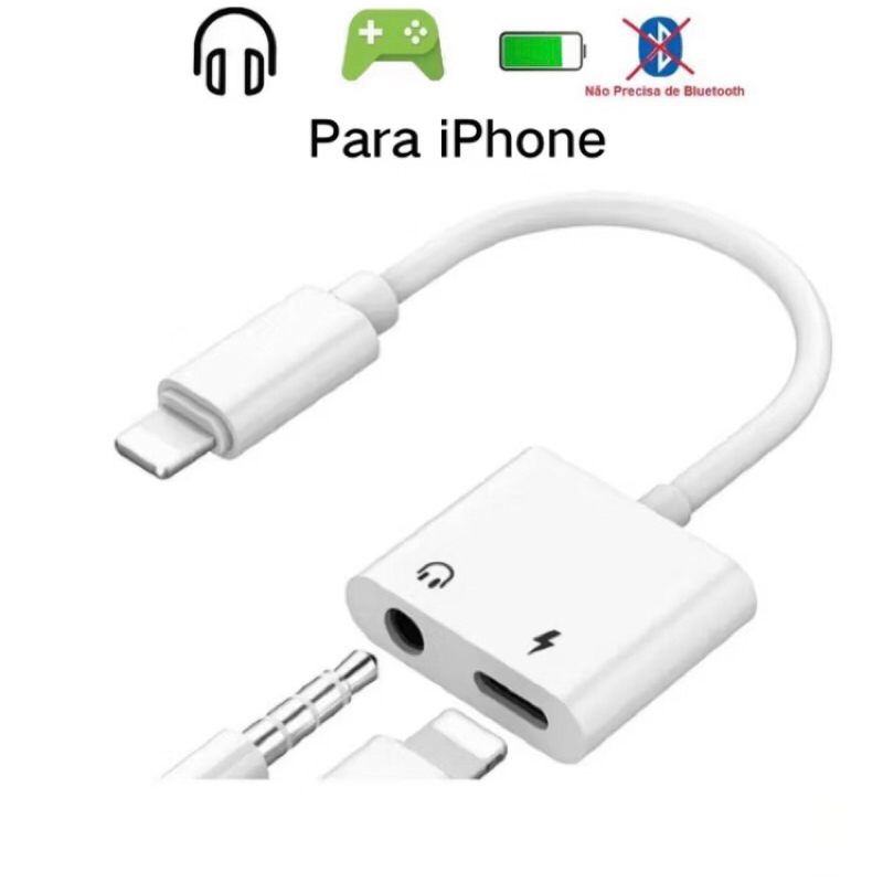 ItBlue LE-0155 Adaptador 2 em 1 De Áudio De Dual Lightning Carrega Fone P2 3.5mm 7 8 Plus X Xs Xr 11 12 13 Pro MAX
