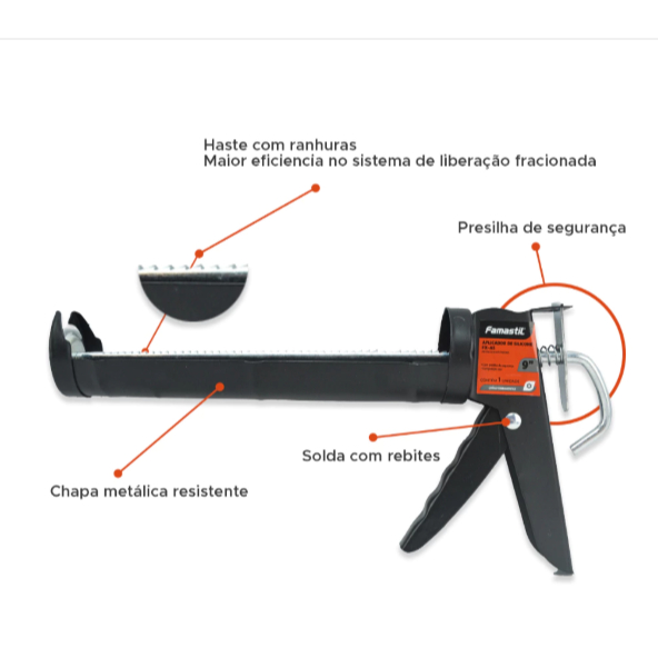 Aplicador de Silicone Semi-Aberto Famastil